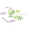 Kwiaty dekoracyjne 12 szt. Sztuczna Wisteria Ivy wiszące winorośl Faux Silk Flower Garland Fiolet Fake Plant Leaf Rattan Trailing Wall