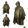 Raincoats mtifunctional Raincoat Waterfroof Poncho Camouflage ER for Cam Hunting Clothers Shelter Tent Military Drop Defive DHH5A
