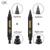 QIC QINI COLED DOUBLE HEAD SEAL SEALINER PEN مقاوم للماء تجفيف سريع للأجنحة اليسرى والأجنحة اليمنى كحل 2 PCS