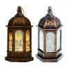 Kerzenhalter 2 PCs Ramadan Lantern Eid -fitr Windlampe Kreative LED Dekorative Innenleichte Desktop