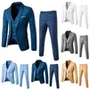 Mens Suit Slim 3 Piece Business Wedding Party Vest Pants Coat Casual Solid Blazers Jacket Luxury 240514