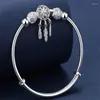 Bangle a dimensioni regolabili in argento color braccialette braccialetti di cuffia per perle di piume Fringe Gioielli per i matrimoni per donne