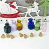 DIY Mini Glass Bottles With Corks Little Rectangle Jars Cute Pendants Vials Gifts Mixed 7 Colors Fmoaq