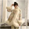 Ethnic Clothing Female Coat Winter Faux Fur Chinese Style Harajuku Mid-Length Tang Suit Cloak Women Jacket Warm Elegant Vintage 2023 Dhvus