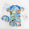 Two-Pieces Swimming suit childrens UPF50 baby boy swimsuit one piece with hat cartoon swimsuit childrens swimsuit 1 2 3 4 5 6 7 yearsL2405L2405