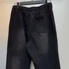 Calça de moletom preta para homens mulheres calças retas corredas de goleador de cordão