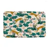 Bath Mats Leopard Zebra Mat Tropical Plants Green Leaves Jungle Flower Parrot Animal Non-Slip Bathroom Decor Doormat Carpet Floor Rug