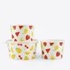 Cuilles jetables Paies 50pcs Net Red Colorfu Paper Bowl Salad Boîtes d'emballage Boîtes d'anniversaire Favors Favors Ice Cream tasse avec couvercle