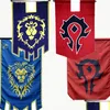 Banner Flagi 128x64CM Horde Alliance Flag Home Dacron Cosplay Party 230704 Drop dostawa ogród Świąteczne zapasy DHE3C