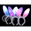 Luce a LED ANDAGGIO UCCHI BUNNY FLASHING FREFICO CAPBINA AIRO DI CONFACIO CAPILI COSTRUTTO COSTUME COSTRAY DONNA HALLOWEEN CHIUSO DI PASTURA DI NATALE