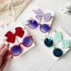 Hair Accessories 2Pcs/set Classic Solid Color Bows Headband Children Cat Ear Sunglasses Set Protection Glasses Baby Summer Hair Accessories