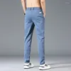 Herenbroek Lente zomer rechte cilinder Casual ventilatie Slim dunne broek mannelijke mode Stretch Sky Blue Khaki 28-38