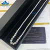 Drop Shipping White Gold Mossanite Chain Оптовая цена 2,9-6,5 мм VVS Diamond Collece Moissanite теннисная цепь запас