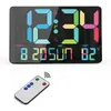 Zegary ścienne Zegar cyfrowy 10,98 cala alarm LED duży wyświetlacz z temperaturą Automatywny kalendarz łatwy instalacja