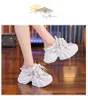 Pantoufles Fujin 7cm Air Mesh Sneakes Chunky Platform Platform Shoes Wedge Femme Hollow Casual Hrewable Summer Lace Up Fashion