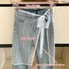 Belts 1PCS Korean Floral Embroidery Lace Layering Wearing Single Piece With Half Body Gauze Skirt BuCurtain Inside