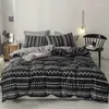 Set di biancheria da letto lavata per copripiumino di cotone set 4 pezzi ultra morbido traspirato con pioggia con pittore