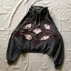 남자의 후드 땀 촬영 셔츠 American Retro Street Devils Eye Mens 자수 후 까마귀 겨울 y2k 고딕 양식 펑크하라 주쿠 패션 대형 스웨터 L2405