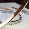 2024womens Bracelet Gold Couple Bangle Double Row Diamond Luxury Bijoux Largeur de 5 mm Incrustation cachée Processus de bracelets résistants à fondu High Fade Designer pour femmes bijoux Q1