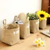 Storage Bags Jute Canvas Sundries Basket Mini Desktop Bag And Play Mat Toys Organizer Hanging Box For Large Toy