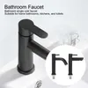 Bathroom Sink Faucets G1/2in Stainless Steel Washbasin Single Cold Basin Faucet Water Tap For Accessory Toilet Black