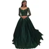 2022 abiti da ballo a maniche lunghe verde scuro Quinceanera A-Line Applique in rilievo di abiti da sera formali da donna eleganti occasioni speciali 297 m