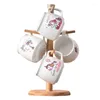 Tazze in ceramica creativa con animali carini Super Girl Baby che beve Coppa Breakfast Coffee Copon e cucchiaio