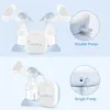 Bröstpumps NCVI Electric Double-Layer Breast Pump Nursing Hospital Grady Feeding With Two Size of Flangealternativ och stark sugkraft Q240514