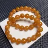 Link Bracelets 12MM Natural Yellow Hair Quartz Bracelet Women Charm Simple Circle Strand Bangles Yoga Energy Wrist Jewelry 1PCS