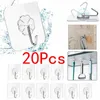 Haczyki 5/10/20 PCS Hook Hook Atlesive Transparent Anti-Skid Tracileal Bezpełny kij na łazience Kuche kuchenne