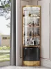 Decorative Plates Room Triangle Wine Cabinet Modern Light Luxury Corner Dining Side Living Fan-Shaped