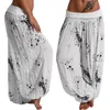 Kvinnor Pants Summer Boho Floral Print Yoga For Women Elastic Wide Waitband Loose Leg Trousers Lady Plus Size Baggy Sweatpants