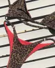 Swimwwear pour femmes Sexy Leopard Bikini Set Womens Boldage Push Up Up Up Swimsuit Three Point Bikini Low RAISON SWITSUIRS FEMMES SUMBRÉE SUR LE Suite de plage J240510