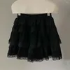 Jupes 2024 blanc noir élastique taise femme jupe douce été décontracté fille douce fille élevée gâteau mi-corps mini court