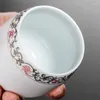 Чашки блюдцы Jingdezhen Ceramic Tea Cup Travel White фарфоровое ручное печатное молоко