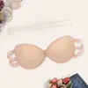 Bras Beauwear duwt halve beker omhoog met transparante siliconen schouderriem schoonheids rug strapless feest xs s m l xl-b16