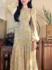 Vestidos casuais com estampa floral renda midi para mulheres roupas elegantes mangas compridas Festa de festa feminina feminina bodycon vestido verão 2024