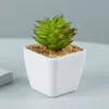 Flores decorativas Mini Small Simulation Tree Pot Cream Plansai para Garden Home Office Mesa Decoração de Flores Falsas