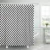 Rideaux de douche Modèle de carrés noir et blanc à damier à damier à damier rideau de salle de bain Tissu polyester imperméable 72 x 78