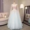 Party Dresses Light Blue With Wrap Sweat Long Lady Girl Women Princess Performance Banquet Ball Prom Dress Gown