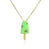 Colliers pendants Hexing Womens Ice Cream Collier Pendant Collier Gold Colore Colorful Rainbow Drop Huile Summer Bijoux J240513