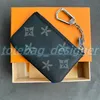 Vintage Mens high quality black purse designer bag classic small zippy wallets coin purse mini keychain Card Holders Leather luxury lady Key pouch with box change bag