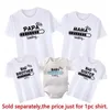 Familie matching outfits grappige papa mama baby laden 2024 print familie matching shirts grote zus broer aankondiging t -shirtcotton familie look outfits t240513