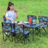 Designer campingtafel en stoel buiten vouwen vouwkrukje draagbare zelfrijdende reiscamping picknicktafel set multi -functionele tafels en stoelen