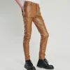 Pantalon en cuir masculin pantalon skinny fit élastique pantalon en cuir pu