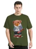 Street Baseball Teddy Bear T-shirt Men Funny Tees Nieuwheid Streetwears Harajuku Fashion Cotton Clothing Oversized T-shirt 240514