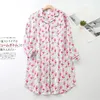 Ropa de dormir para mujeres Outumn Winter Ladies Flower Sleep Shirt Style Simple Lindo Vestido de mujeres