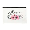 Kosmetische Taschen Personalisierte Blume Custom Name Make -up Frauen Neurer Toilettenorganisator Reisen Reisebetuch Mujer Bolsa B Geschenk