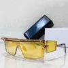 Summer Outdoor Shield w kształcie tarczy Wonder Boy III okulary projektanci mężczyźni Kobiety duże tytanowe stopy żółte ramy podróżne okulary przeciwsłoneczne BPS-127D