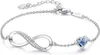 CDE Infinity Heart Symbol Pendante Chain Bracelet Womens 925 Silver en acier inoxydable en acier inoxydable A réglable Gift Mothers Gift Anniversary Bijoux d'anniversaire Gift For Wome